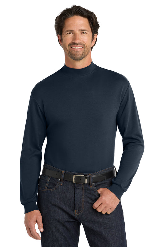 Interlock Knit Mock Turtleneck