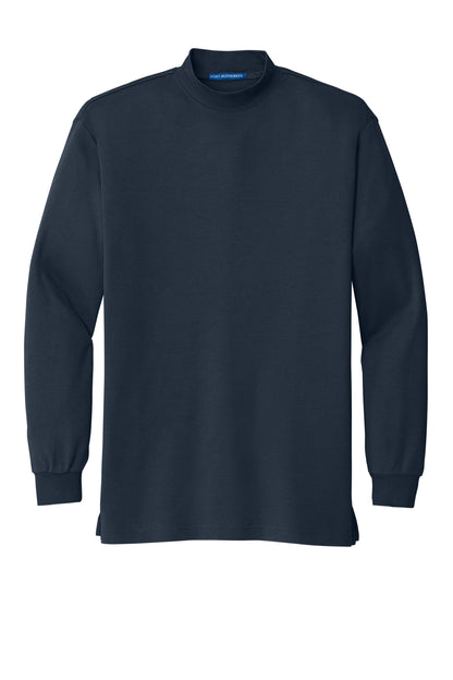 Interlock Knit Mock Turtleneck