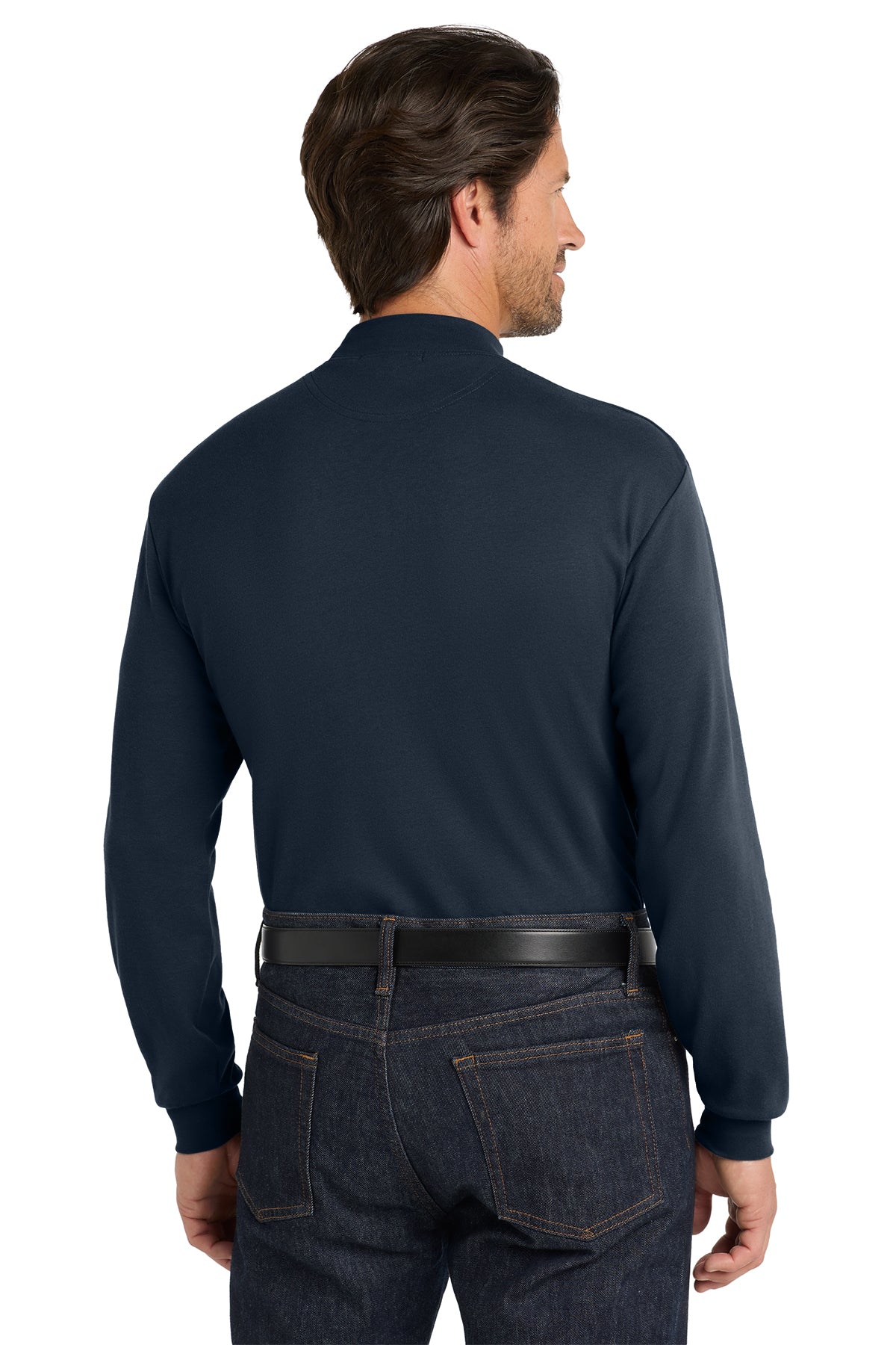 Interlock Knit Mock Turtleneck