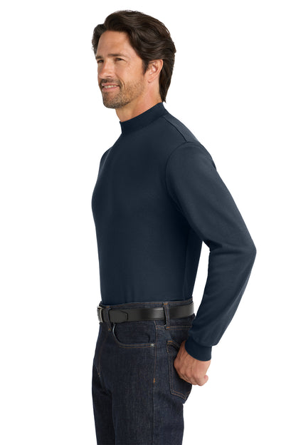 Interlock Knit Mock Turtleneck