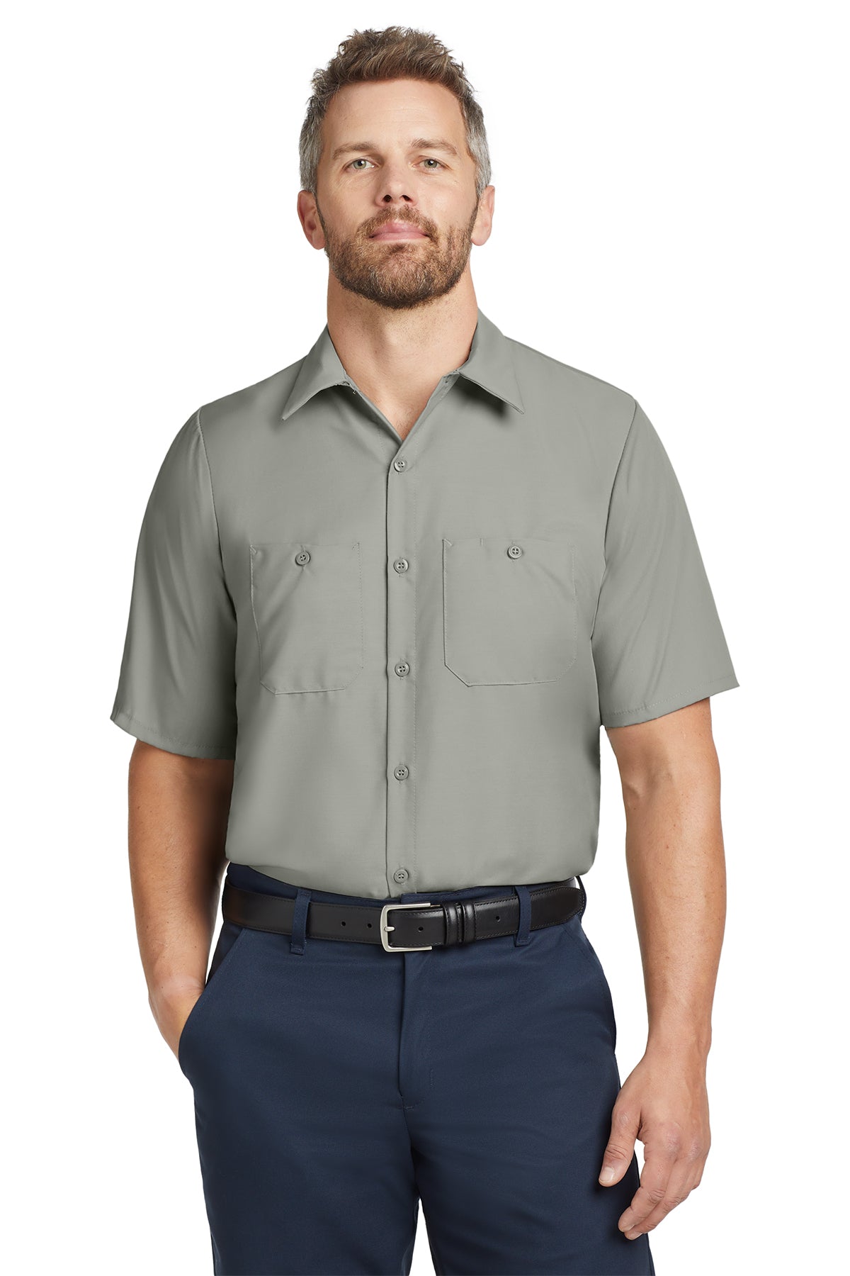 Short Sleeve Button Up Work Shirt
