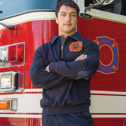 Custom Firefighter Classic Denim Quarter Zip Job Shirt