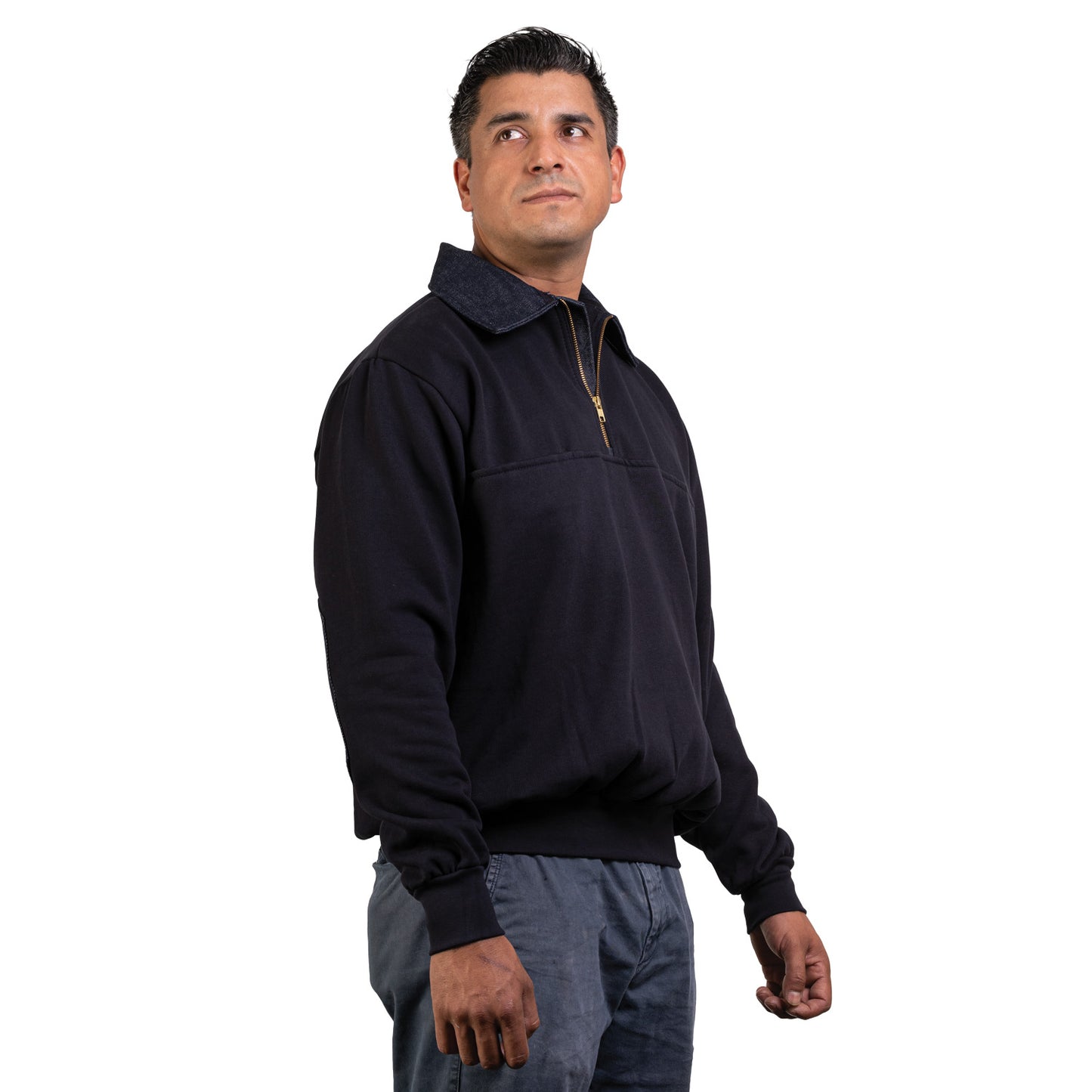 Custom Firefighter Classic Denim Quarter Zip Job Shirt