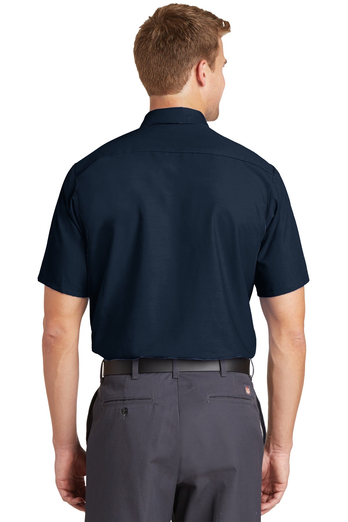 Red Kap SP24 Short Sleeve Industrial Work Shirt in Navy back